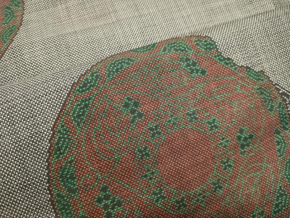 平和屋着物●本場大島紬　9マルキ　花絵皿文　正絹　逸品　未使用　DAAT1474tw