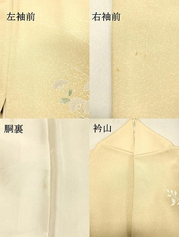 平和屋着物●訪問着 友禅 鴛鴦草花文 たたき染め 正絹 逸品 DAAT1477tw
