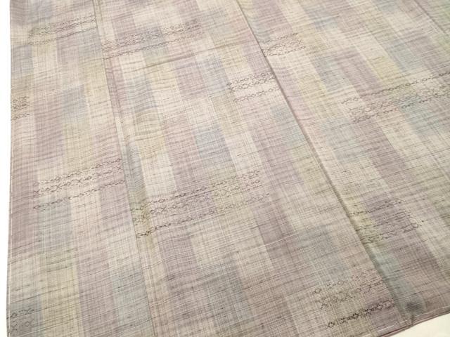 平和屋着物●上質な紬　花織　変わり市松文様　正絹　逸品　未使用　DAAT1478tw