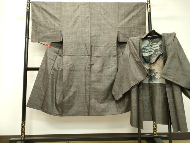 平和屋着物●男性 本場大島紬 アンサンブル 120亀甲 総詰め 正絹 逸品 DAAT1488tw