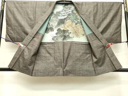 平和屋着物●男性 本場大島紬 アンサンブル 120亀甲 総詰め 正絹 逸品 DAAT1488tw