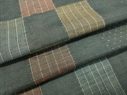 平和屋着物●銀座世きね 上質な紬 変わり市松文様 正絹 逸品 DAAT1498tw