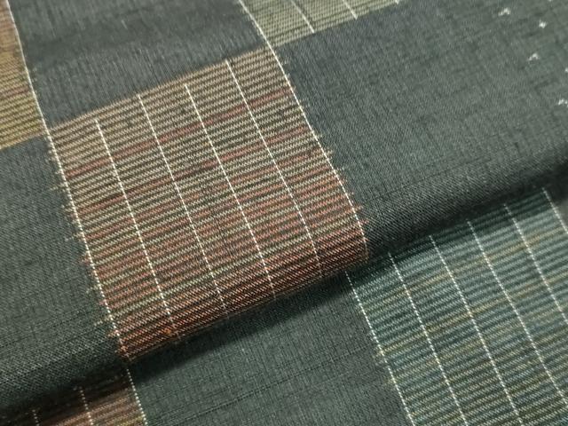 平和屋着物●銀座世きね 上質な紬 変わり市松文様 正絹 逸品 DAAT1498tw