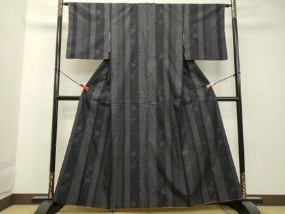 平和屋着物●結城紬　80亀甲　簪　正絹　逸品　DAAT1499tw
