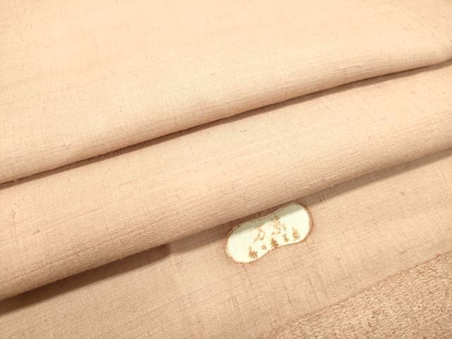 平和屋着物●上質な紬 洗柿色 反端付き 正絹 逸品 DAAT1505tw