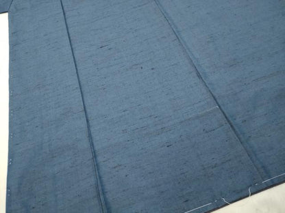平和屋着物●男性　紬　アンサンブル　青藍色　正絹　逸品　DAAT1511tw