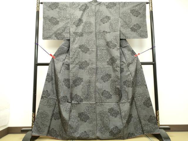 平和屋着物●本場大島紬　7マルキ　舞花文　正絹　逸品　未使用　DAAT1519tw