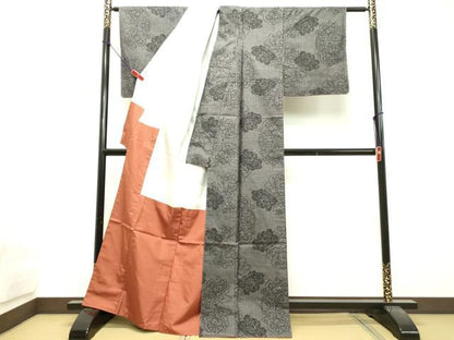 平和屋着物●本場大島紬　7マルキ　舞花文　正絹　逸品　未使用　DAAT1519tw