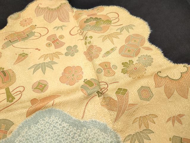 平和屋着物●訪問着 絞り 宝尽くし文 黒地 銀座越後屋扱い 正絹 逸品 DAAT1520tw