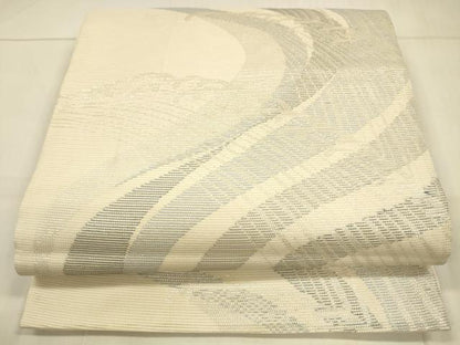 平和屋着物＊夏物　六通柄袋帯　流水文　銀糸　正絹　逸品　DAAT1547cm
