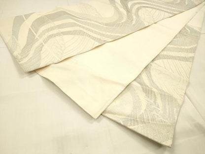 平和屋着物＊夏物　六通柄袋帯　流水文　銀糸　正絹　逸品　DAAT1547cm