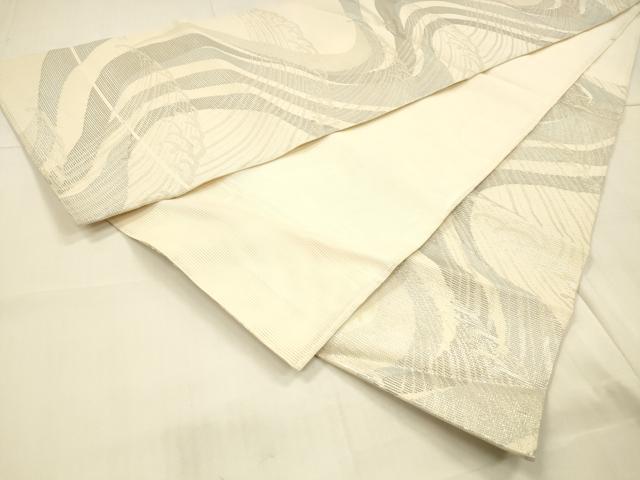平和屋着物＊夏物　六通柄袋帯　流水文　銀糸　正絹　逸品　DAAT1547cm