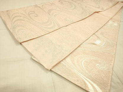 平和屋着物＊夏物　六通柄袋帯　流水文　銀糸　正絹　逸品　DAAT1548cm