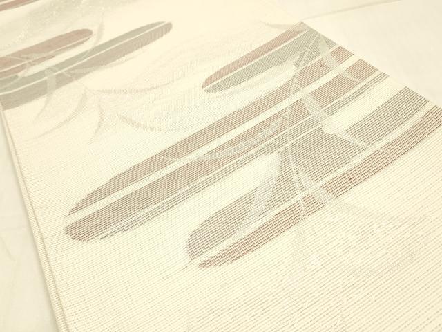 平和屋着物＊夏物 六通柄袋帯 草葉文 銀糸 正絹 逸品 DAAT1568cm