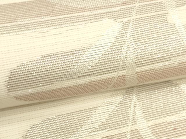 平和屋着物＊夏物 六通柄袋帯 草葉文 銀糸 正絹 逸品 DAAT1568cm