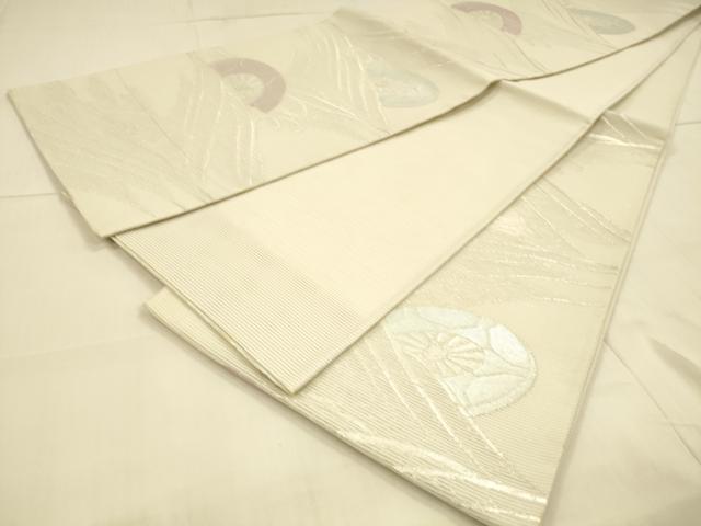 平和屋着物＊夏物 六通柄袋帯 流水片輪車文 銀糸 正絹 逸品 DAAT1572cm