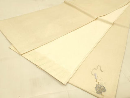 平和屋着物＊夏物 太鼓柄袋帯 総刺繍 瓢箪蔦の葉文 金銀糸 正絹 逸品 DAAT1619cm