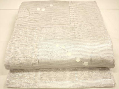 平和屋着物＊夏物 六通柄袋帯 枝花文 銀糸 正絹 逸品 DAAT1627cm