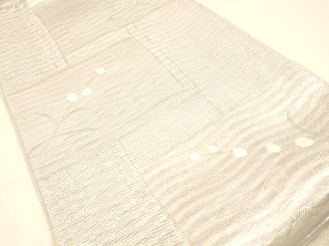 平和屋着物＊夏物 六通柄袋帯 枝花文 銀糸 正絹 逸品 DAAT1627cm