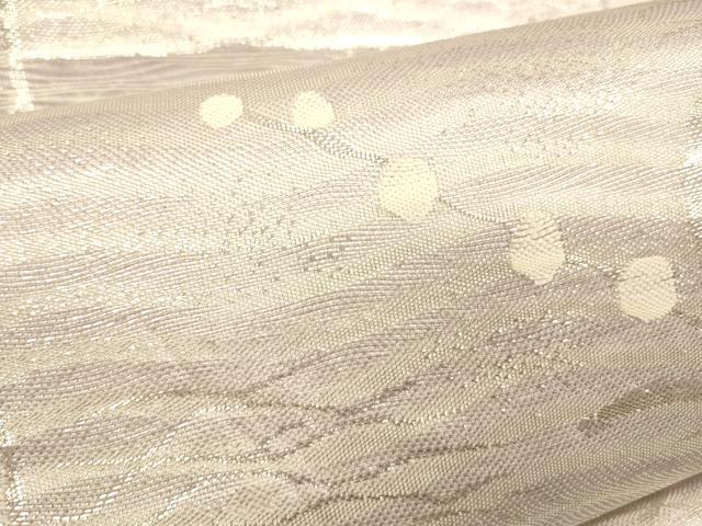 平和屋着物＊夏物 六通柄袋帯 枝花文 銀糸 正絹 逸品 DAAT1627cm