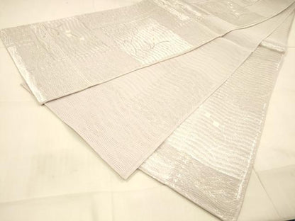 平和屋着物＊夏物 六通柄袋帯 枝花文 銀糸 正絹 逸品 DAAT1627cm