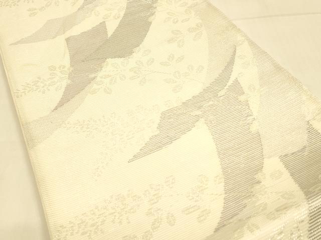 平和屋着物＊夏物 六通柄袋帯 短冊草葉文 銀糸 正絹 逸品 DAAT1666cm