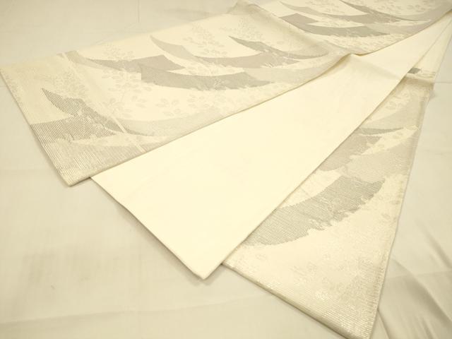 平和屋着物＊夏物 六通柄袋帯 短冊草葉文 銀糸 正絹 逸品 DAAT1666cm