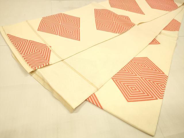平和屋着物＊夏物 全通柄 本袋帯 菱文 正絹 逸品 DAAT1724cm