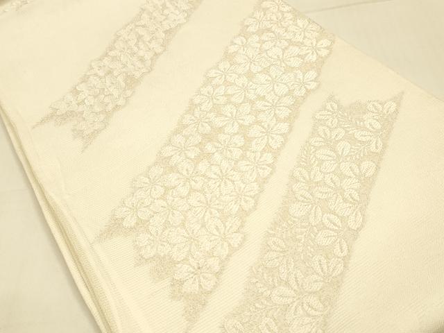 平和屋着物＊夏物　六通柄袋帯　唐織　草花文　金糸　正絹　逸品　DAAT1739cm