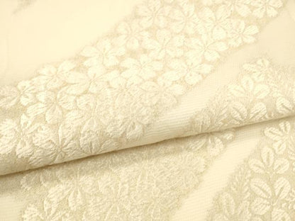 平和屋着物＊夏物　六通柄袋帯　唐織　草花文　金糸　正絹　逸品　DAAT1739cm