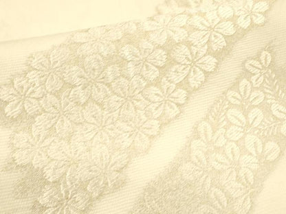 平和屋着物＊夏物　六通柄袋帯　唐織　草花文　金糸　正絹　逸品　DAAT1739cm