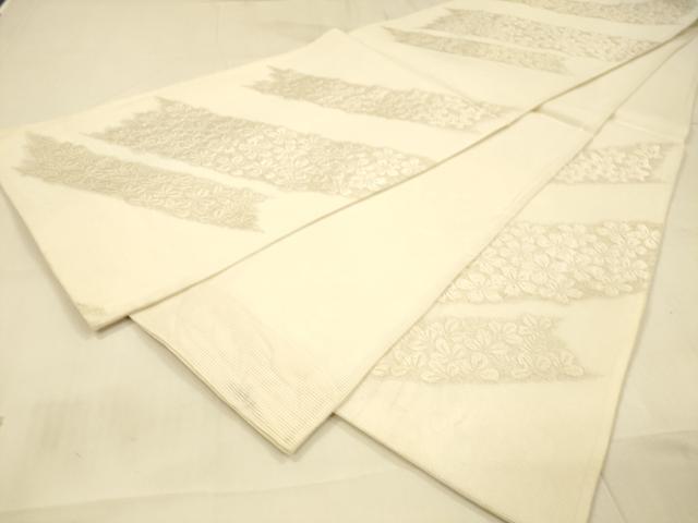 平和屋着物＊夏物　六通柄袋帯　唐織　草花文　金糸　正絹　逸品　DAAT1739cm