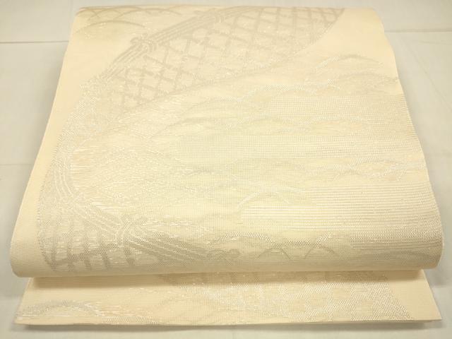 平和屋着物＊夏物 六通柄袋帯 籬草葉文 正絹 逸品 DAAT1992cm