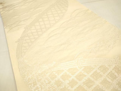 平和屋着物＊夏物 六通柄袋帯 籬草葉文 正絹 逸品 DAAT1992cm