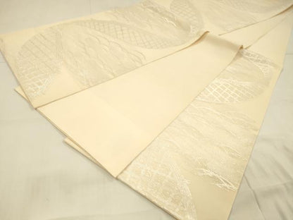 平和屋着物＊夏物 六通柄袋帯 籬草葉文 正絹 逸品 DAAT1992cm