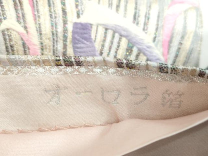 平和屋着物◎六通柄袋帯　唐織　九百錦　花つる文　オーロラ箔　正絹　逸品　DAAT2280qa