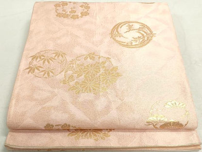 平和屋着物◎六通柄袋帯　松竹梅　四君子　金糸　正絹　逸品　DAAT2343qa