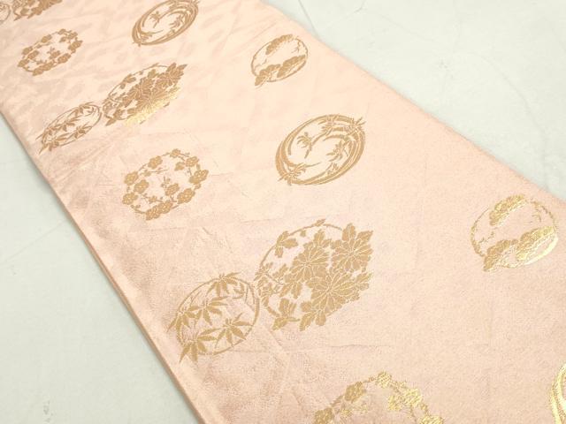 平和屋着物◎六通柄袋帯　松竹梅　四君子　金糸　正絹　逸品　DAAT2343qa
