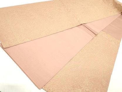 平和屋着物◎六通柄袋帯　更紗花文　兎　金糸　正絹　逸品　DAAT2380qa