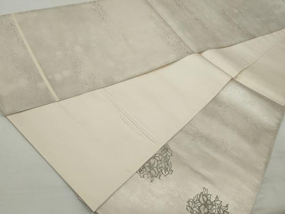 平和屋着物◎太鼓柄袋帯 花丸文 銀糸 正絹 逸品 DAAT2731qa