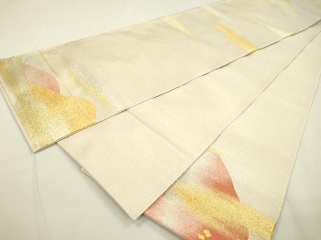 平和屋着物●手織綴れ 山鹿清華 太鼓柄袋帯 重ね山文 金銀糸 正絹 逸品 DAAT3228fe