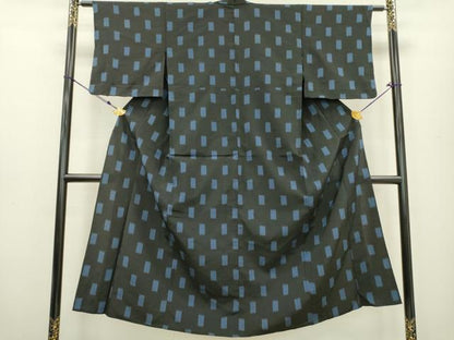 平和屋着物▽上質なお召 単衣 短冊文 正絹 逸品 DAAT3641fe