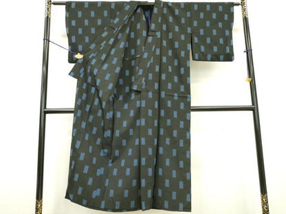 平和屋着物▽上質なお召 単衣 短冊文 正絹 逸品 DAAT3641fe