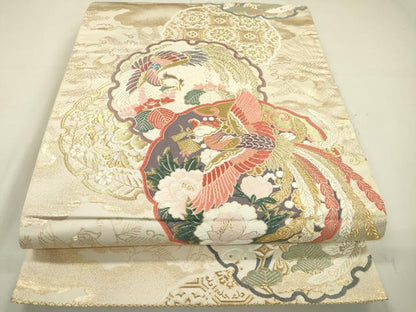 平和屋着物▼西陣の名門織元　いづくら謹製　六通柄袋帯　唐織　瑞兆鳳凰　金糸　証紙付き　正絹　逸品　DAAT3983fe