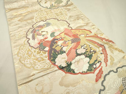 平和屋着物▼西陣の名門織元　いづくら謹製　六通柄袋帯　唐織　瑞兆鳳凰　金糸　証紙付き　正絹　逸品　DAAT3983fe