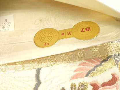 平和屋着物▼西陣の名門織元　いづくら謹製　六通柄袋帯　唐織　瑞兆鳳凰　金糸　証紙付き　正絹　逸品　DAAT3983fe