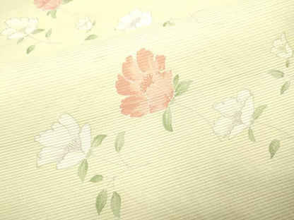 平和屋着物＊夏物　小紋　絽　草花文　洗える着物　DAAT4039du