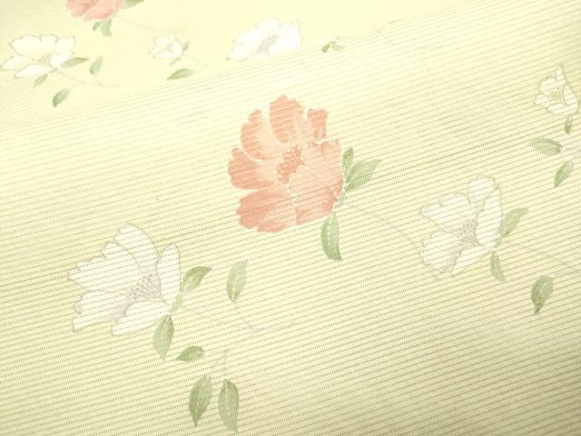 平和屋着物＊夏物　小紋　絽　草花文　洗える着物　DAAT4039du