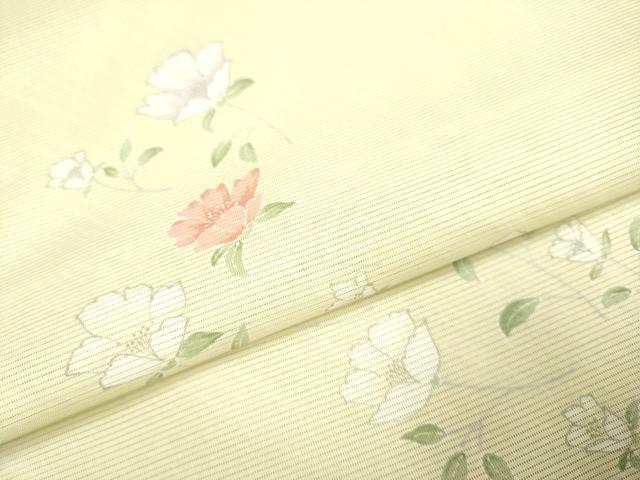 平和屋着物＊夏物　小紋　絽　草花文　洗える着物　DAAT4039du
