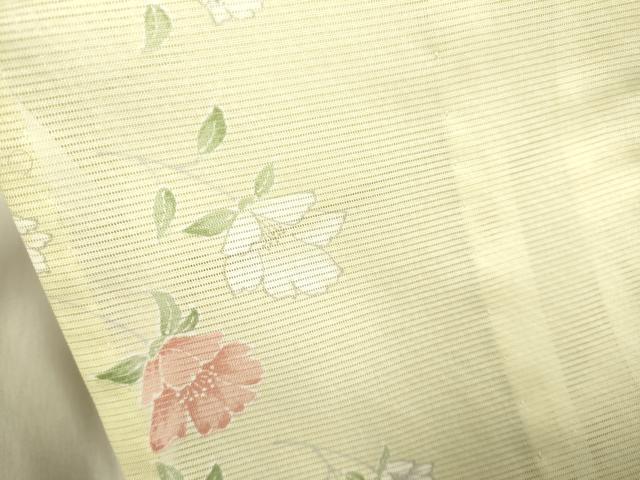 平和屋着物＊夏物　小紋　絽　草花文　洗える着物　DAAT4039du